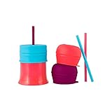 Boon Snug Straw With Cup Pink/Purple/Blue by Boon