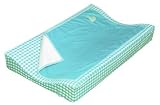 Taftan Hearts Checks Changing Pad Cover Set 72 x 44cm (Turquoise) by Taftan
