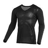 [ミズノ] ゴルフウェア インナー ドライエアロフロー クールホールド Vネックシャツ 長袖 接触冷感 吸汗速乾 高通気 UVカット ストレッチ E2MJB007 メンズ ブラック