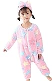 PuHao (プハオ) 子供用　ベビー ふわふわ もこもこ あったか 長袖 ルームウェア パジャマ 子供 子ども キッズ 男の子 女の子 厚手 かわいい ロンパース カバーオール (ピンク, 120c