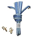 [ 京都きもの町 ] 男の子 羽織紐 Sカン付き 羽織紐 ブルー×ブルー白 子供用 和装小物 正絹