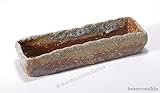 茶窯変長角（１０号）　※風の水琴工房（信楽焼・陶器・植木鉢・プランター・陶照明・屋内用・Y）