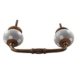 IndianShelfハンドメイドグレー点線セラミックブリッジ引き出しハンドルドアPulls 標準 グレー BH-566-DCK-154-1-2