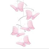 Butterfly Mobile Pink Twinkle Nylon Mesh Butterflies Mobiles Decorations Decorate Baby Nursery Bedro