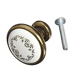 SODIAL(R) 引き出し　キャビネット　ドアハーネス　ノブ　陶器