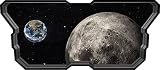 24 " Space ShipインスタントビューウィンドウEarth & Moon宇宙船# 1デカール壁ステッカー子供ベビールーム壁画ホームアート飾りグラフィックSmall