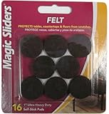 マジックスライダーL P 61414サーフェスプロテクター、フェルトパッド、self-stick、ブラウン、1-in。ラウンド、16-pk。 6 ブラウン 61414