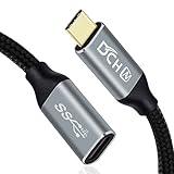DCHAV USB Type-C 延長 ケーブル 0.5m PD 100W 20V 5A 超急速充電 4K 60Hz 映像出力 USB C メス USB C オス 変換 エクスタンダー USB3.1 Gen2 10Gbps 高速データ転送 ナイロン スマホ SwitchなどタイプC機種対応