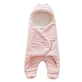 TeFuAnAn ベビー　 おくるみ　 寝具　 寝袋　 新生児用　赤ちゃん用品　 スリーパー 　ふわふわ　 柔らかい　 寝冷え防止 風邪予防 出産祝い 春秋冬用 4色可選（ピンク）