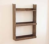 ウォールラック スパイスラック 木製 壁面収納 アンティーク調 40x11.2x58cm