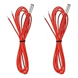 uxcell セラミックカートリッジヒーター 0.24"x0.59" DC24V 40Wヒーター 1メートル 配線付き3Dプリンターヒーターアクセサリー 3Dプリンター用 レッド2パック