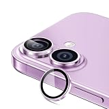 antalink 対応 iPhone 17 カメラ保護 カメラ保護カバー アルミ合金＋強化ガラス製 カメラフィルム 曇り防止 高透過率 黒縁取り 露出オーバー防止 指紋防止 自動吸着 気泡ゼロ 対応 いphone 17 レンズカバー 【2枚セット】 (ラベンダー)