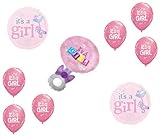 loonballoon It 's A Girl Rattleピンク水玉ベビーシャワーデコレーション9 pceバルーンセット