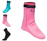 hibote 3mm メンズ フィンソックス ウェット素材 21.5-22.5cm 滑り止め厚底 ダイビングソックス マリンソックス ピンク XS