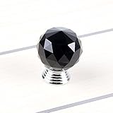 Lautechco クリスタルドア取っ手 ハンドル　ドアノブ 装飾 ドレッサー タンス キャビネット 食器棚　１０個 (ブラック)