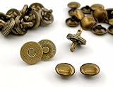 「両14薄」 20組入 マグネットホック 薄型 14mm 両面カシメ式 マグネットホックボタン 革 手芸 ボタン カシメ頭径12mm マグネットホック カシメ 直径14mm 薄タイプ,真鍮古美