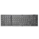 81キー折りたたみ式Bluetoothキーボード ワイヤレス3つ折りキーボード無線折りたたみ式キーボード軽量持ち便利 TypeC充電式ブルートゥース BluetoothワイヤレスミニBT互換キーボード 折畳みキーボードテンキー付き for Windows/For Android/For ios/for ipad タブレットpc用