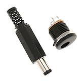 GRALARAオスプラグ+メスソケットパネル　 DCコネクタ（2.1mm x 5.5mm）