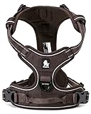 cocomall 犬用ハーネス 犬用胴輪 ドッグ ペット用品 ハーネス 3M反射材料 訓練 ナイロン製 小型犬、中型犬、大型犬に向け 通気性 調節可能 (L, ブラウン)