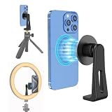 WEWOGA マグネット 三脚 電話 ハンギング と 1/4 インチ マグネット式 電話 ホルダー アダプター 用 充填 ライト マグネット式 電話 三脚 クランプ 互換性がある 対応機種 iPhone 対応 16 15 14 13 12 Pro Max Plus すべて 携帯電話