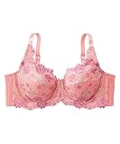 [ニッセン] ブラジャー レディース 脇高フルカップ（チューリップ柄）（日本製レース）（トリンプ）（n、FULLRE） シェルピンク B75