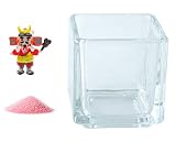 花市場直送便 ミニチュアガラス 武田信玄 & カラーサンド パステルピンク & 植え込み用グラス ニューブロックS