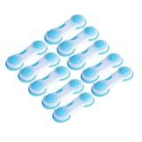 10個入り/ロット子安全引き出しロックBlockers forキャビネット食器棚冷蔵庫とドアベビー乳児指保護粘着ブルー