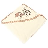 Baby Unisex Elli & Raff Animal Design Hooded 100% Cotton Bath Towel (76cm x 76cm) (Cream)