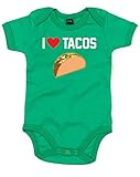 (アイ　ラブ　タコス) I Love Tacos, プリント　ベビースーツ - グリーン/白/カラートランスファー 0-3 ヶ月