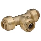 Cash AcmeU358LFASharkbite Brass Push Tee-1/4"X1/4"X1/4" TEE (並行輸入品)