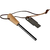 SANTESS ファイヤースターター キャンプ 火打ち石 火起こし器 最長ロッド9cm メタルマッチ 天然ブナ ファイヤーブラスター 着火具 キャンプ バーベキュー用 コンパクト 収納袋付き