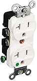 Hubbell HBL8300HW Duplex Receptacle, Compact Hospital Grade, 20 amp, 125V, 5-20R, White by Hubbell
