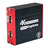 ShuOne キャプチャーボード4K入力、HDMI キャプチャ パススルーボード 、USB 3.0ゲームキャプチャ、PS4、Switch、Windows、Mac、Linuxシステム、Youtube、Potplayer、Xsplit、その他のソフトウェアと互換性のあるHDMIパススルーループアウトをキャプチャします，HSV320