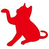 Sticker Shop Haru 触ろうとする猫 ステッカー 赤