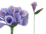 tableclothsfactory 60個Single Stem人工Mini Calla Lillies – ブルー