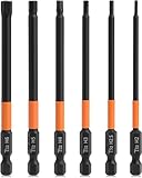 MoToNa 6本セット ドライバービットセット 六角ビット磁気吸着 精密ドライバー六角轴 6.35mm S2鋼 100mm H2、H2.5、H3、H4、H5、H6