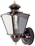 Designers Edge L-2552BK 15-1/2-Inch Dual Eye Motion-Activated Outdoor One-Light Upward Wall Sconce, 