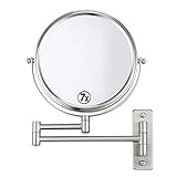 Mona Vista 8 "バスルームミラーメイクアップShaveミラーMagnifyingミラー両面ミラー360 °回転拡張可能Vanity ( 1 x & 7 x倍率)折りたたみ式ミラー壁マウント