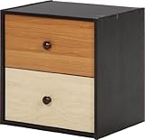 不二貿易 ウッドグラデーションボックス 引出2杯 幅40cm ナチュラル メープル 96103