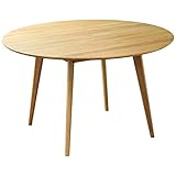 岩附(IWATSUKI) ダイニングテーブル 4人用 幅120 円形 木製 無垢材 オーク 北欧 リバー ナチュラル OK_RIVER-TABLE120