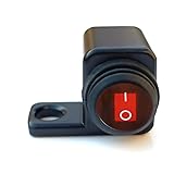 REYLNXR オートバイヘッドライトホーンスイッチ オートバイハンドルスイッチ ヘッドライトホーンスイッチ 12V ON/OFF/ONスイッチ 2段赤面スイッチ アルミニウム合金材質 CNCケース 汎用（左側、2段赤面スイッチ-1個入）