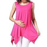 【Ani Mam Kids】レディース カットソー キレイめ マタニティ 授乳服 産前産後 タンクトップ チュニック 授乳口付 オールシーズン トップス (M, ピンク)
