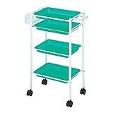 トレーワゴン クリアグリーン [ エステワゴン ネイルワゴン キッチンワゴン マルチワゴン サイドワゴン キャスター付き 収納 業務用 サロン ワゴン ラック ]◆