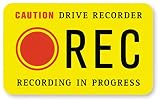 [MOLGRAF] RECステッカー ドライブレコーダー ドラレコ あおり運転対策 セキュリティ (ヨコ型, YELLOW)