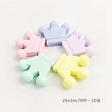 Mamimami Home 噛がため クラウン ビーズ シリコーン製 34x29x7MM ファッション 可愛い おしゃぶりチェーン アクセサリー DIY 幼児 歯固め玩具 ママの看護ジュエリー 10個