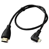 cablecc 直角 90度 Micro HDMI - HDMI オス HDTV ケーブル 携帯電話 & タブレット用…HD-066。 5 Feet HD-066-LE-1.5M