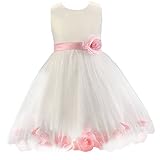 C-Princess 子供服 ドレス ガールズワンピース フォーマルドレス キッズ 女の子 お嬢様 リボン付き 可愛い 発表会 結婚式 演奏会 パーティー ピンク 140