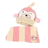 かわいい冬のベビーキッズガールズボーイズ帽子暖かいスカーフは、ぬいぐるみの耳キャップギフトセット - ピンクの保護