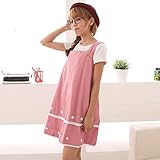 電磁波カットエプロン 花レース付き ピンク F