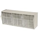 Akro-Mils 06703 TiltView Horizontal Plastic Storage System with Three Tilt Out Bins- 23-5/8-Inch Wid